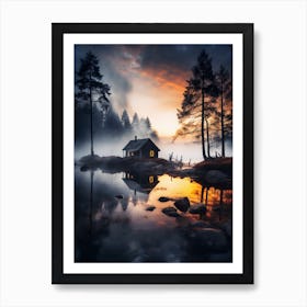 House On The Lake 3 Art Print