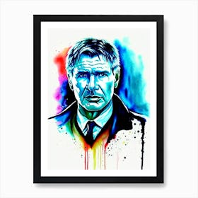 Harrison Ford In Blade Runner Watercolor 3 Art Print