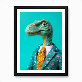 Toy Dinosaur In A Suit & Tie 2 Art Print