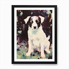 A Border Collie Dog Painting, Impressionist 2 Art Print