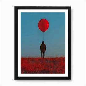 Red Balloon In The Sky Art Print