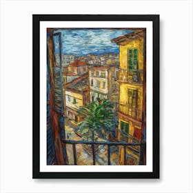 Window View Of Rio De Janeiro In The Style Of Expressionism 1 Art Print
