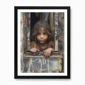 Girl In A Window Art Print