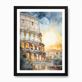 Gladiator's Glory: Rome's Colosseum in the Limelight Art Print