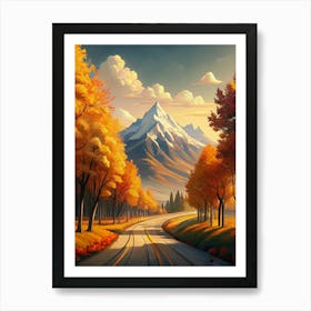 Autumn Road Art Print