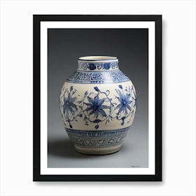 Chinese Blue And White Vase.6 Art Print