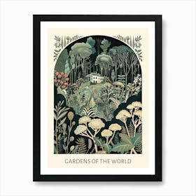 Gardens Of The World 5 Vintage Art Nouveau Botanical  Affiche