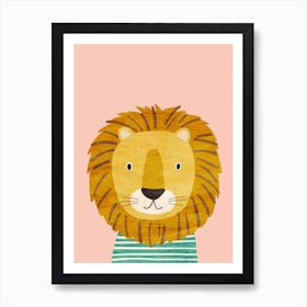 Lion Pink Art Print