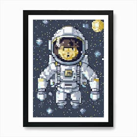 Astronaut Pixel Art Art Print