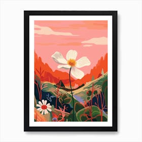 Boho Wildflower Painting Wood Anemone 3 Art Print