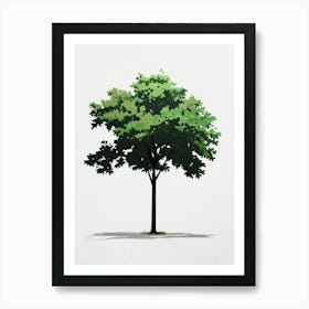 Chestnut Tree Pixel Illustration 1 Art Print