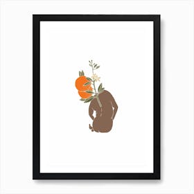 Orange Head Women Art Print
