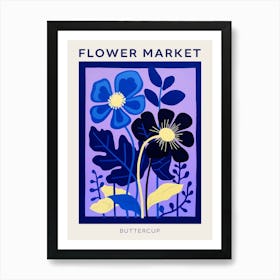 Blue Flower Market Poster Buttercup 1 Art Print