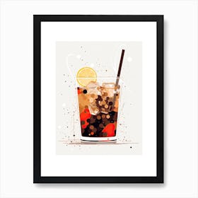 Illustration Cuba Libre Floral Infusion Cocktail 1 Art Print