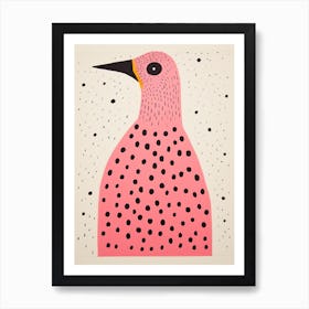 Pink Polka Dot Crane 2 Art Print