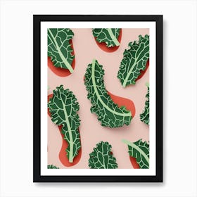 Kale Pattern Illustration 1 Art Print