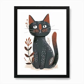 Chartreux Cat Clipart Illustration 8 Art Print