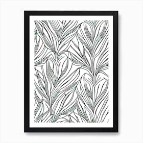 Bamboo Leaf William Morris Inspired 3 Art Print
