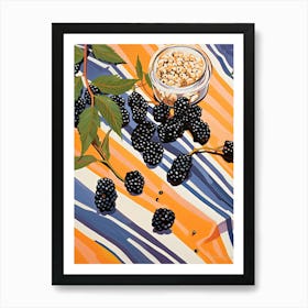 Elderberries Fruit Summer Illustration 1 Art Print