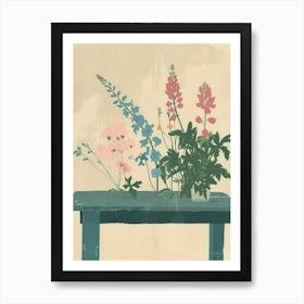 Flowers On A Table Art Print