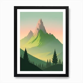 Misty Mountains Vertical Composition In Green Tone 219 Art Print