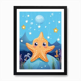 Star Sucker Pygmy Octopus Kids Illustration 4 Art Print