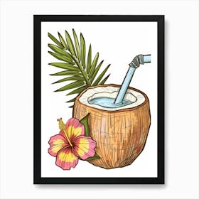 Coconut Drink Art Print