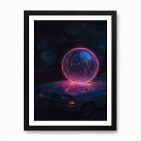 Car With A Pink Ball Art Print