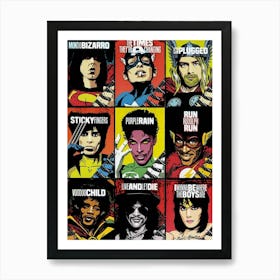 Comic Book Characters legend of rock music Art Print