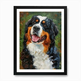 Burnese Mountain Dog Acrylic Painting 1 Art Print