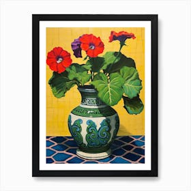Flowers In A Vase Still Life Painting Petunia 3 Art Print