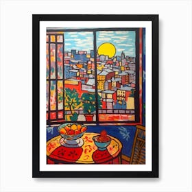 Window View Of Tokyo In The Style Of Fauvist 2 Art Print