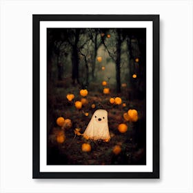A Surprised Ghost In The Forest Photo Art Print