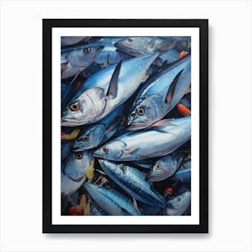 Mackerel Colorful Painting Kitchen Restaurant Poster Art Print