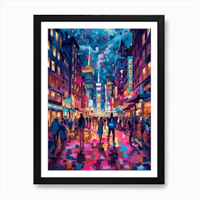 New York City At Night, Contemporary Art, Souvenir Art Print