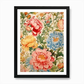 Floral Wallpaper 376 Art Print