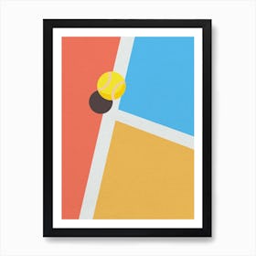 Minimal art vintage Tennis Court Art Print