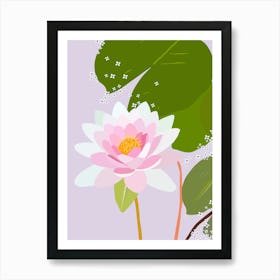 Water Lily | 06 - Pastel Purple Art Print