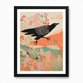 Maximalist Bird Painting Crow 3 Art Print