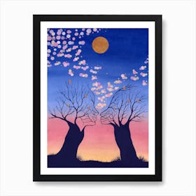 Kissing Trees Art Print