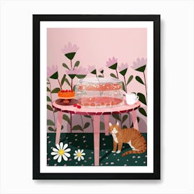 Cat And Jell O 2 Art Print