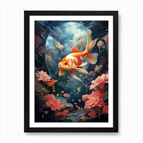 Koi Fish In The Water Art Print