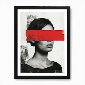 Woman With Red Mask Art Print