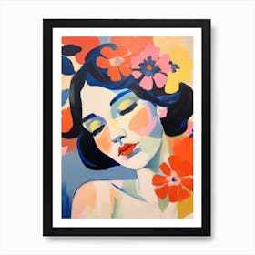 Woman With Flowers 9 Art Print