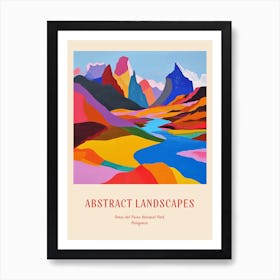 Colourful Abstract Torres Del Paine National Park Patagonia 1 Poster Art Print