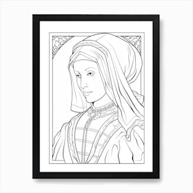 Line Art Inspired By The Arnolfini Portrait 1 Art Print