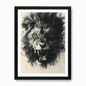 Lion Roaring 10 Art Print