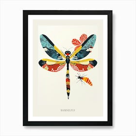 Colourful Insect Illustration Damselfly 1 Poster Art Print