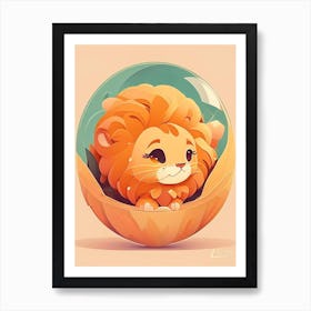 Leo Kawaii Kids Space Art Print