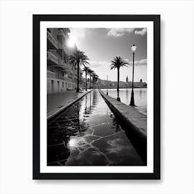 Sliema, Malta, Mediterranean Black And White Photography Analogue 3 Art Print